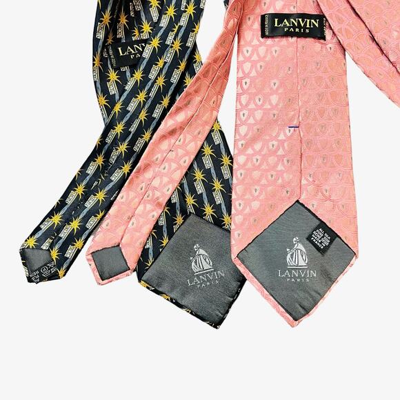 LANVIN Lot of 7 100% Silk Ties Made in Italy - Picture 9 of 12